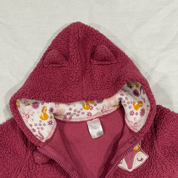 ❤️4 for $20❤️ Baby Gear Pink Fleece Onesie Size 6-9 Months - Picture 5 of 11